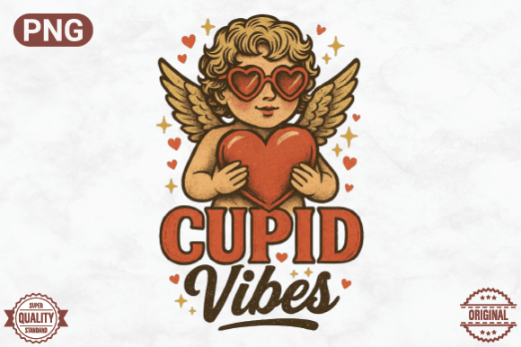 Download Cupid Vibes Retro Valentine Clipart - Retro valentine clipart Collection