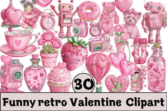 Download Funny Retro Valentine Clipart - Retro valentine clipart Collection