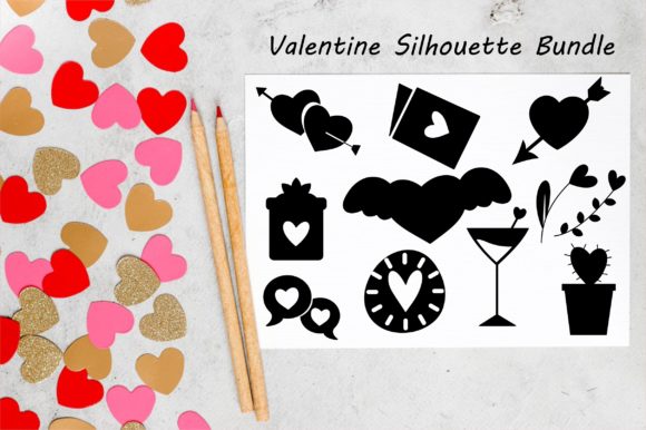 Download Valentine Silhouette Bundle - Valentine silhouette Collection